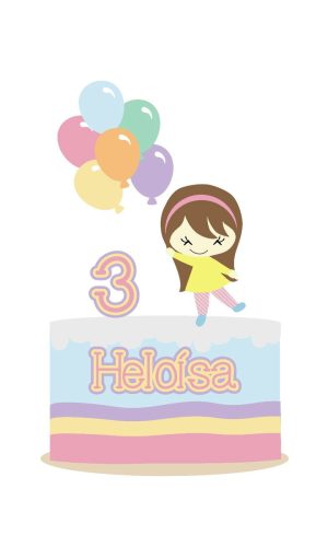 Arquivo topo de bolo menina voando com balões