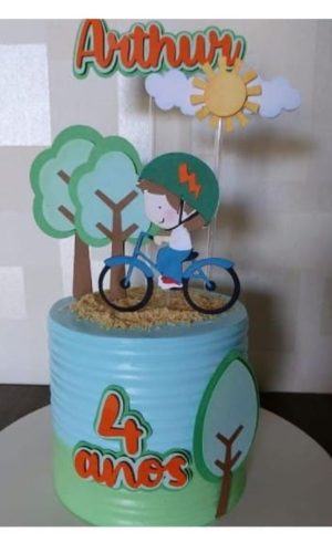 arquivo Topo de bolo menino bicicleta