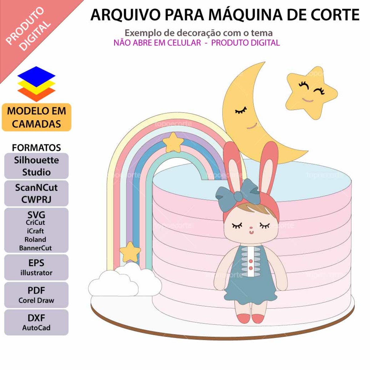 ARQUIVO Topo de bolo metoo doll em camadas + 1 tema da loja - Imagem 3