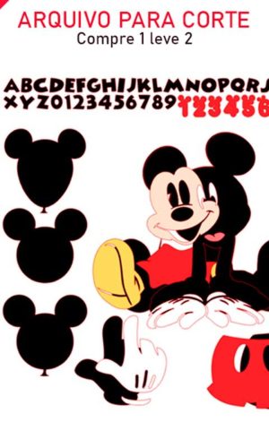 ARQUIVO Topo de bolo Mickey Em Camadas +1 tema