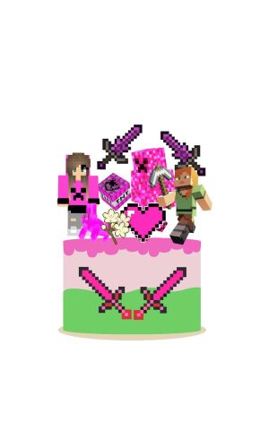 Arquivo Topo de Bolo Minecraft Rosa