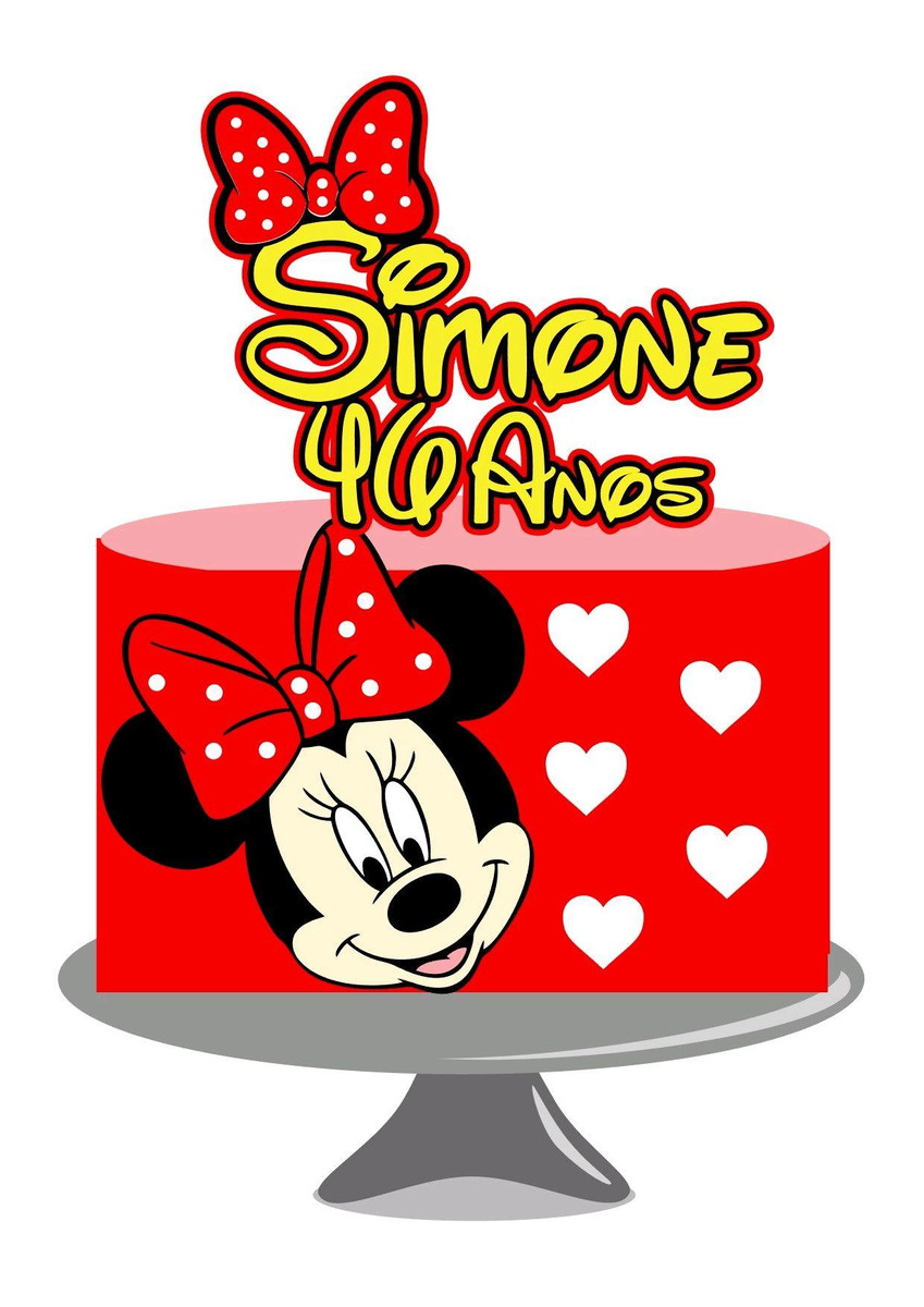 Arquivo topo de bolo minnie camadas