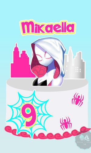 Arquivo Topo de bolo Mulher Aranha Spider Gwen #3 PDF/JPG