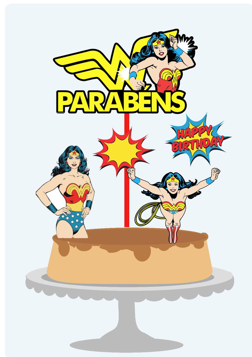 Arquivo Topo de Bolo Mulher Maravilha 7 Pdf/st #3829 - Imagem 2