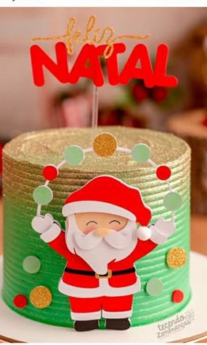 Arquivo Topo de Bolo Natal Papai Noel Camadas.studio