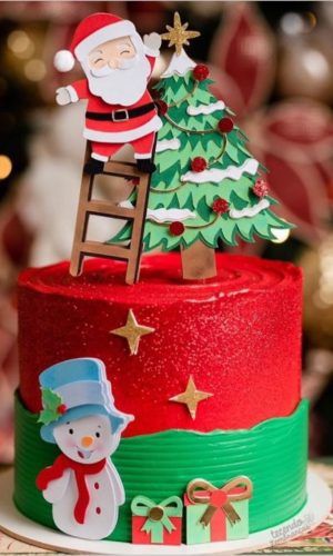 Arquivo Topo de Bolo Natal Papai Noel .studio