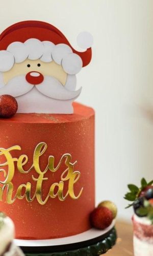 Arquivo Topo de Bolo Natal Papai Noel .studio