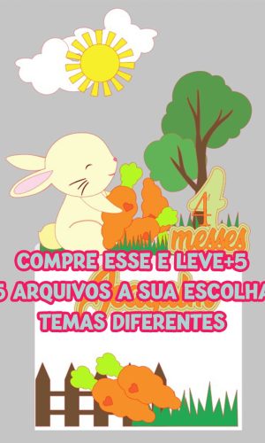 Arquivo Topo de Bolo Páscoa Coelho Cenoura .studio
