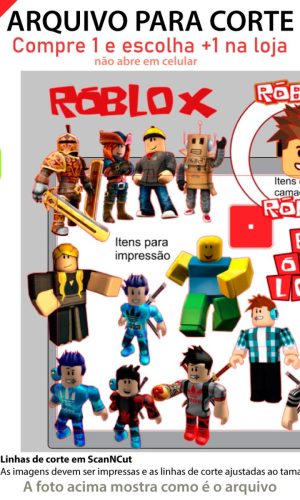 ARQUIVO Topo de bolo Roblox Menino +1 arquivo da loja