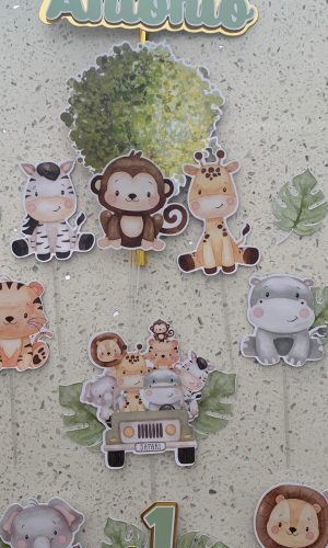 Arquivo Topo de Bolo Safari aquarelado