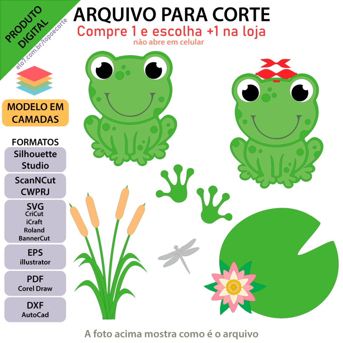 ARQUIVO Topo de bolo Sapinhos + 1 tema da loja - Imagem 2