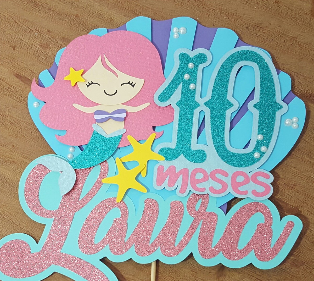 Arquivo topo de bolo sereia cute