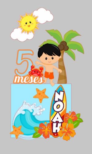Arquivo topo de bolo surf menino