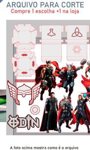 ARQUIVO Topo de bolo Thor +1 arquivo da loja