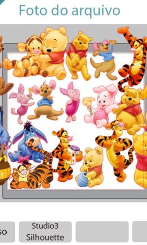 ARQUIVO Topo de bolo Ursinho Pooh +1tema