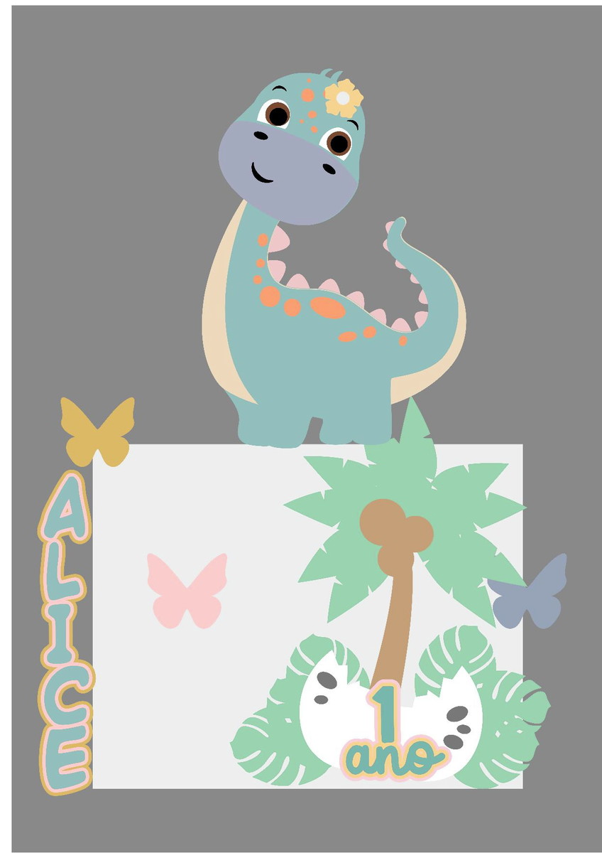 arquivo topo dino girl cute em camadas