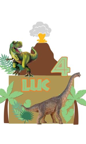 arquivo topo dinossauro com vulcão 3d