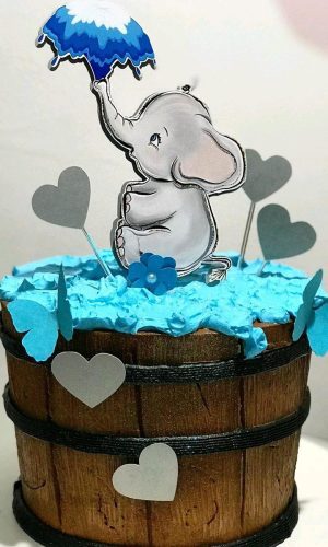 Arquivo Topo de bolo elefante aquarela esguicho