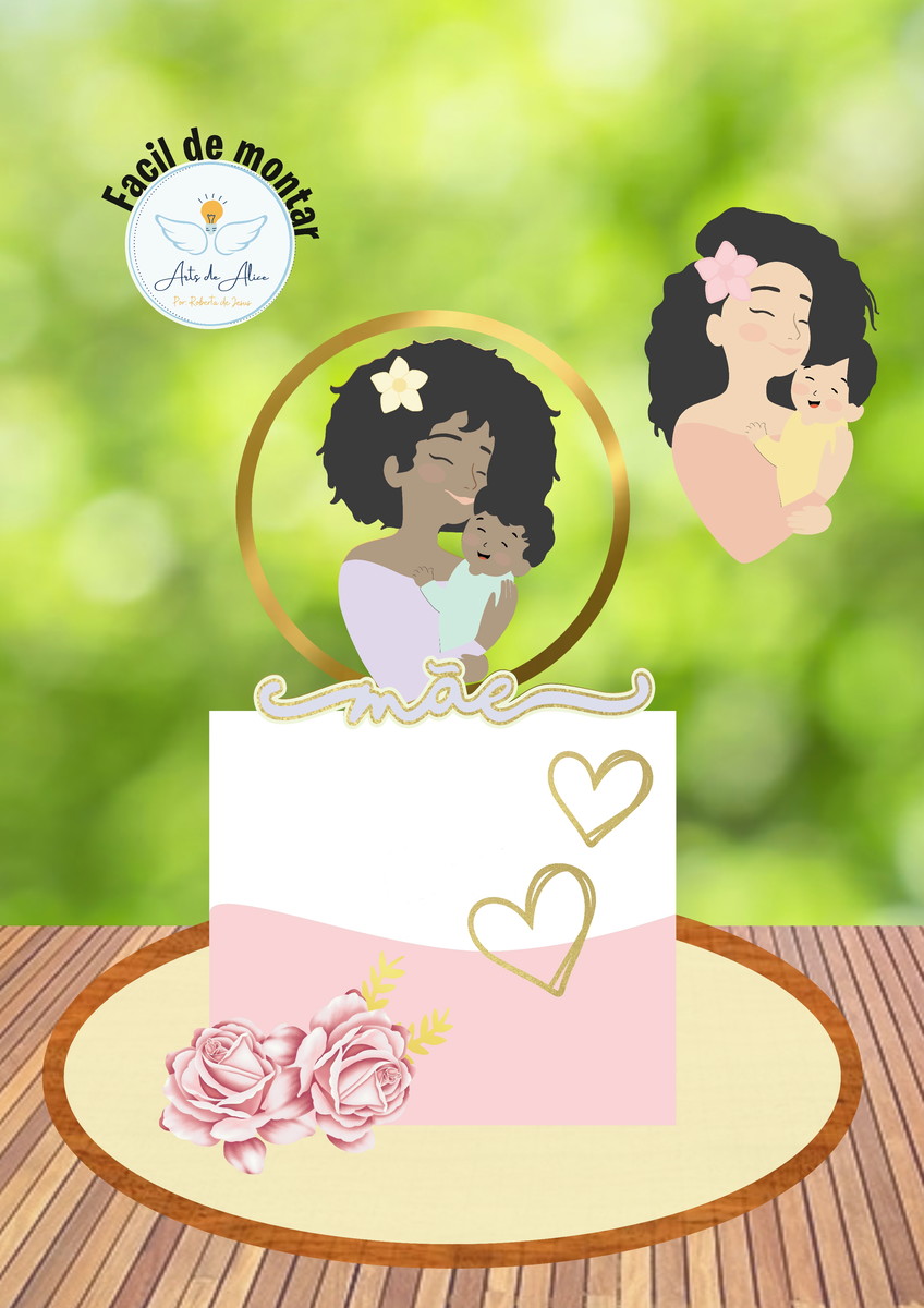Arquivo Topo Mulher Mãe Afro em Camadas