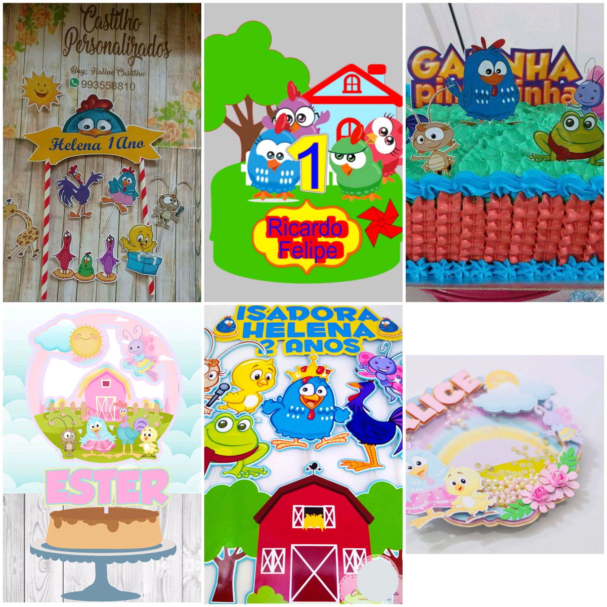 ARQUIVOS DE CORTE TOPO DE BOLO galinha pintadinha