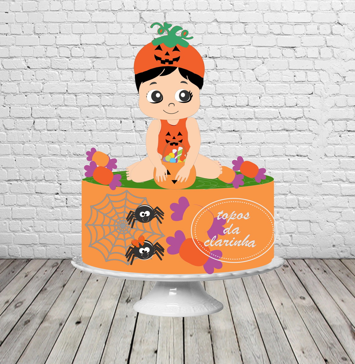 Arquivos de Corte Topo de Bolo Haloween Baby Camada