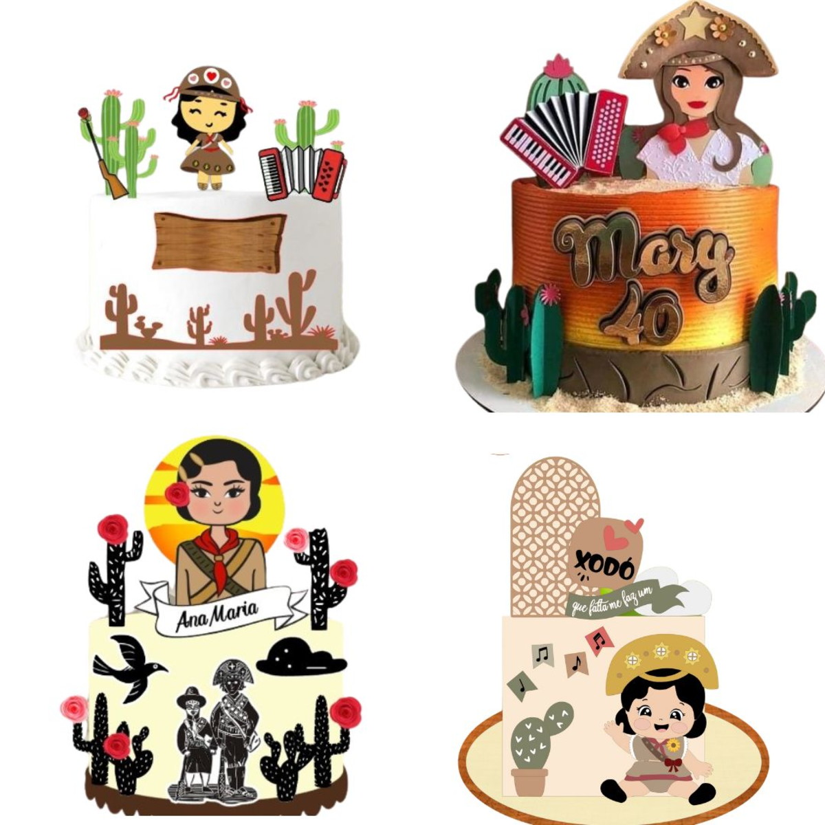 Arquivos de Corte Topo de Bolo Maria Bonita