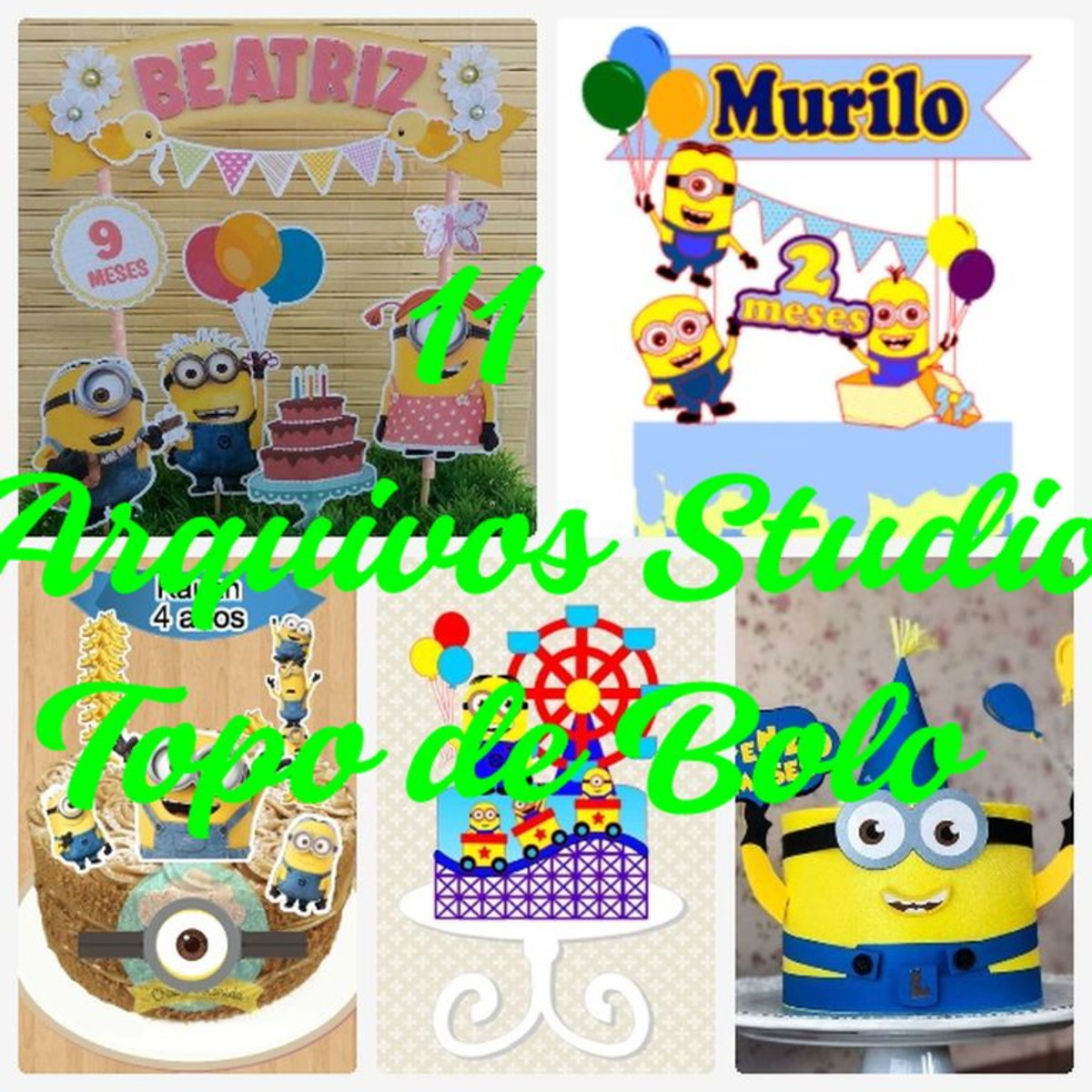 Arquivos de Corte Topo de Bolo - Minions - Imagem 2