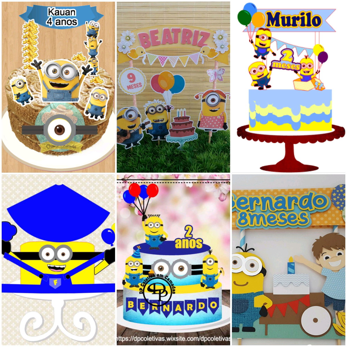 ARQUIVOS DE CORTE TOPO DE BOLO Minions