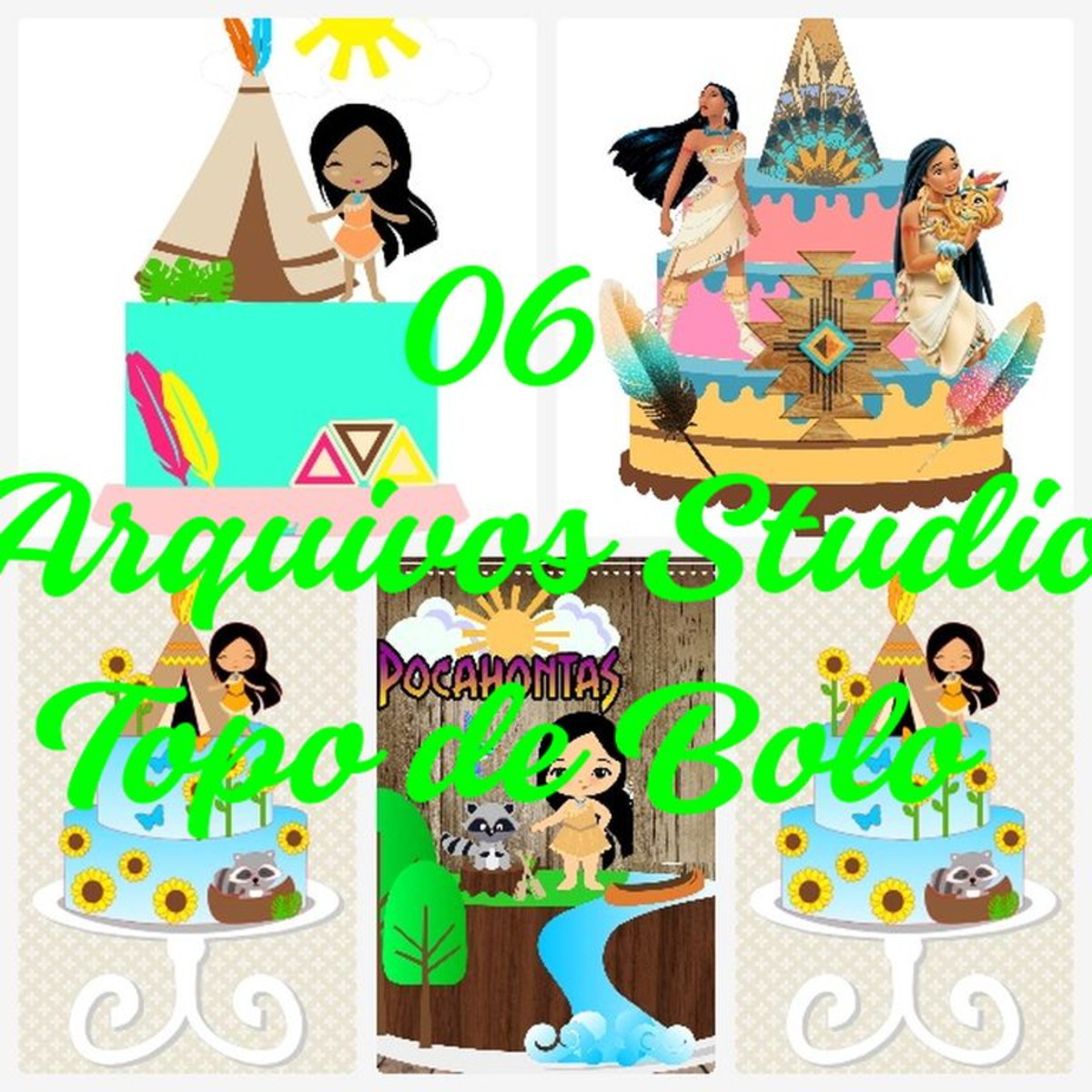 Arquivos de Corte Topo de Bolo - Pocahontas