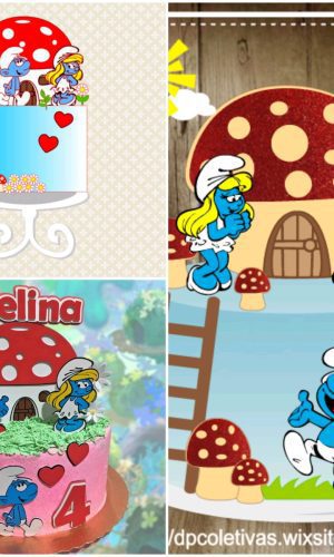 ARQUIVOS DE CORTE TOPO DE BOLO smurfs
