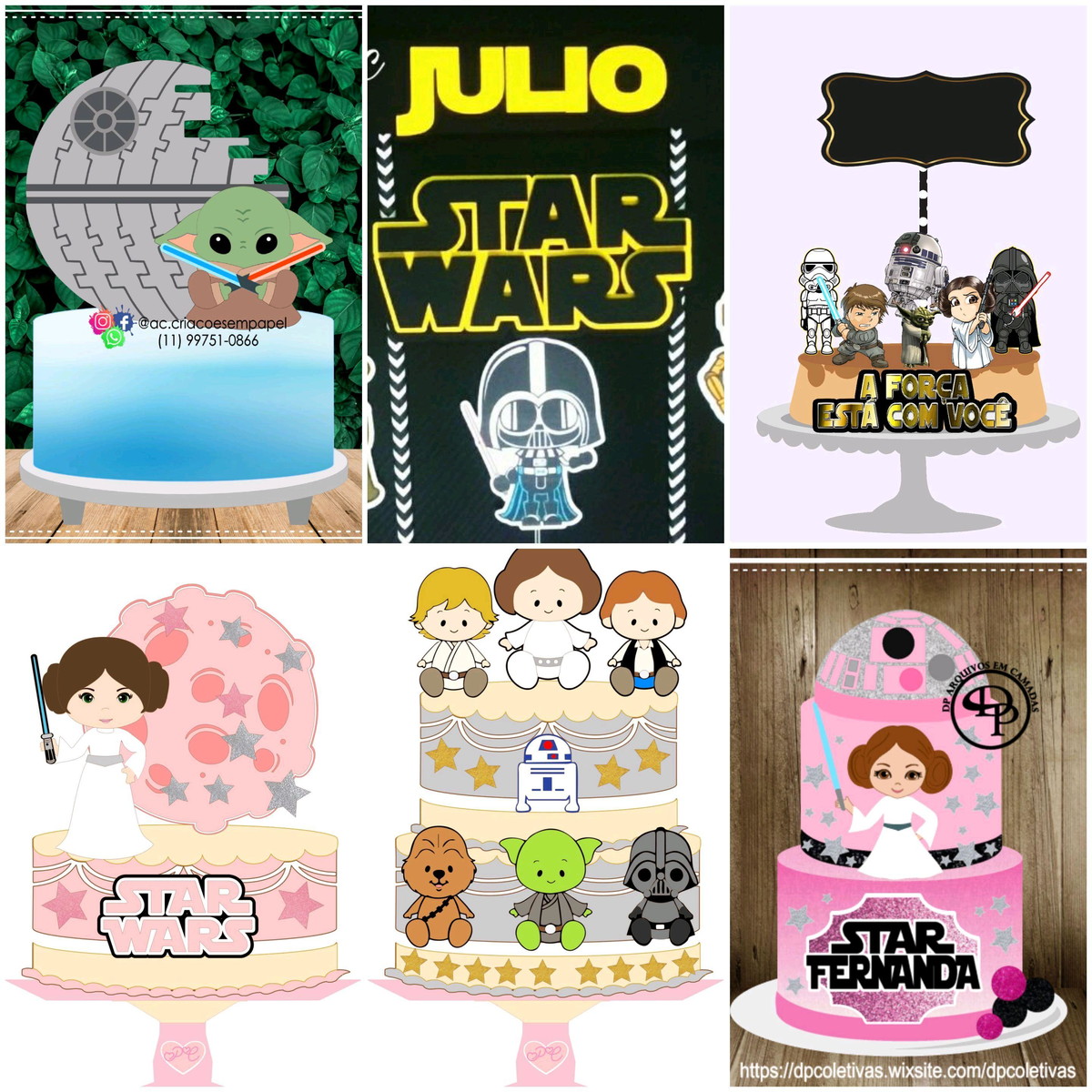 ARQUIVOS DE CORTE TOPO DE BOLO star wars