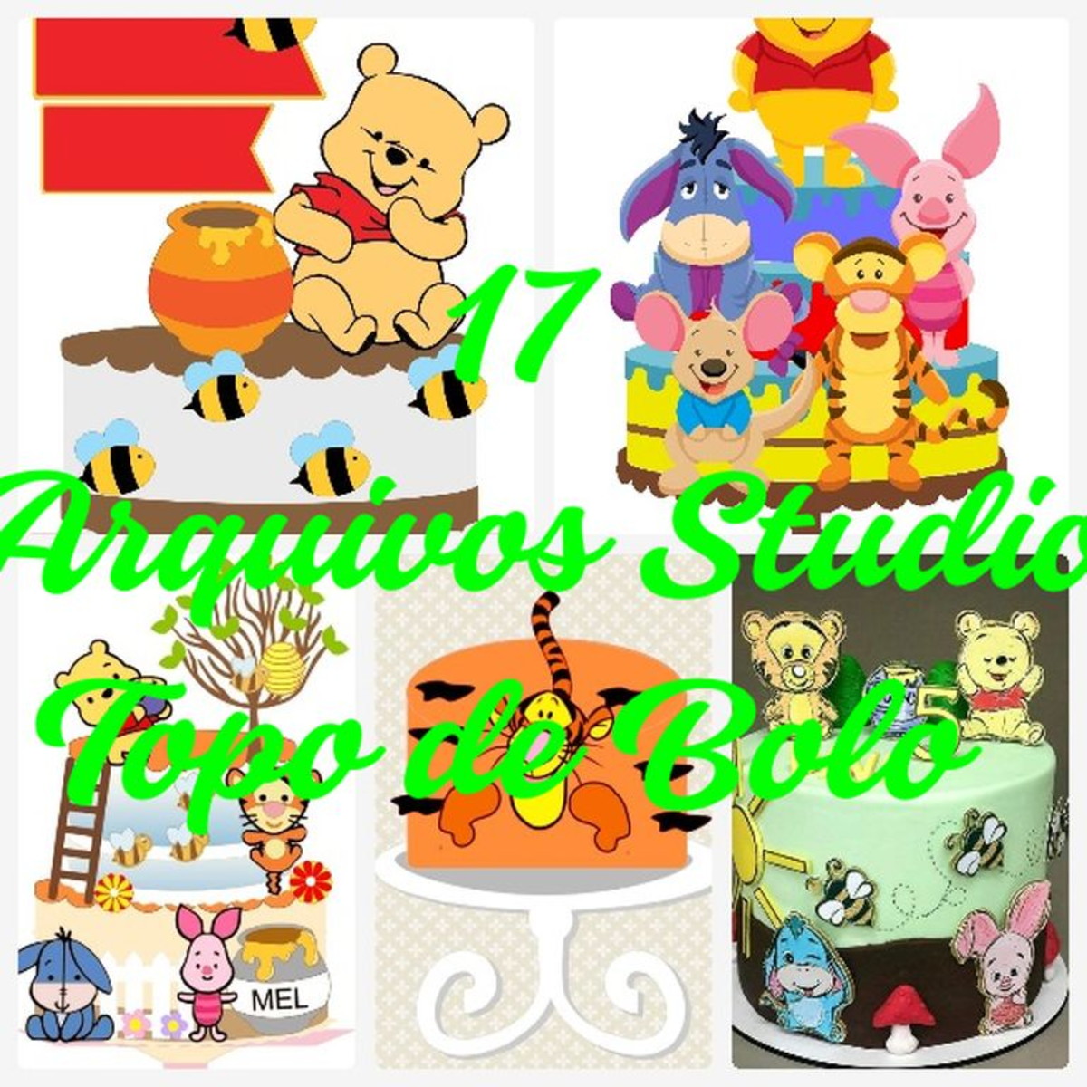 ARQUIVOS DE CORTE TOPO DE BOLO - URSINHO POOH - Imagem 3