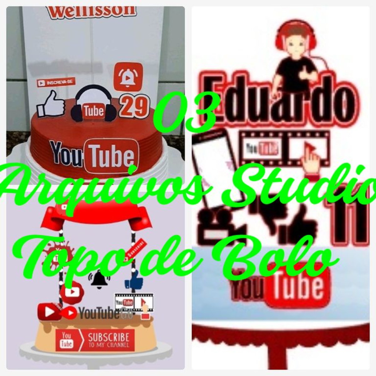 ARQUIVOS DE CORTE TOPO DE BOLO - YOUTUBE
