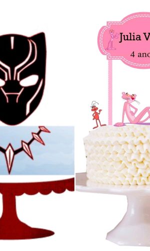 ARQUIVOS DE CORTE TOPOs DE BOLO pantera cor de rosa e negra