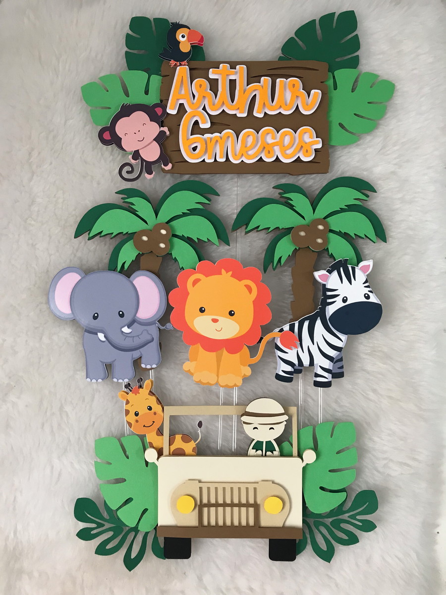 Arquivos de Corte Topos de Bolo Safari - Imagem 3