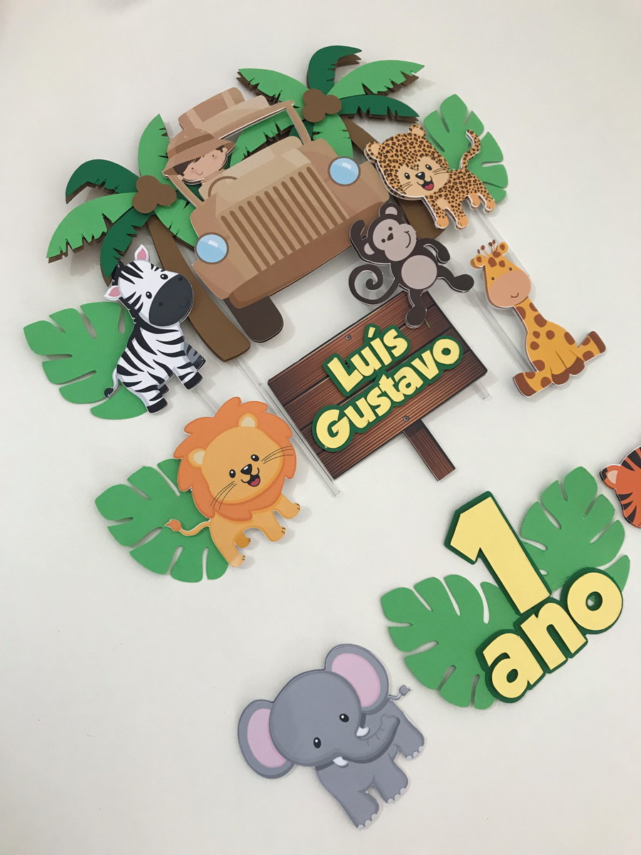 Arquivos de Corte Topos de Bolo Safari - Imagem 2