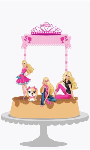 Arquivos Silhouette topo de bolo Barbie em camadas