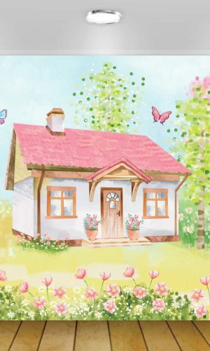 Arte Digital para Painel Casa de Boneca Aquarela