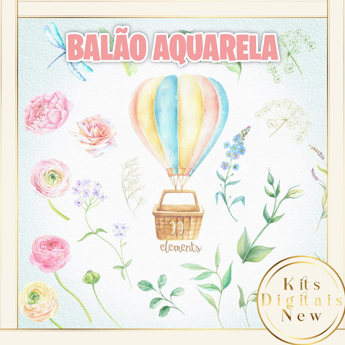 Balão Balões Aquarela Kit Digital