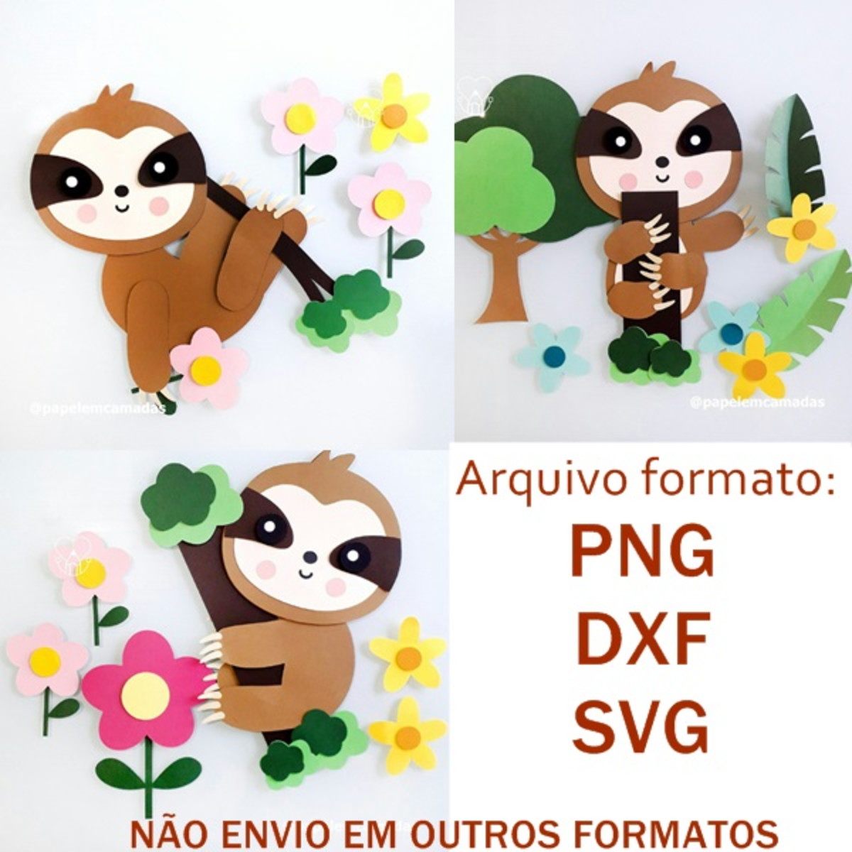 Bicho Preguiça em camadas - Arquivo de corte