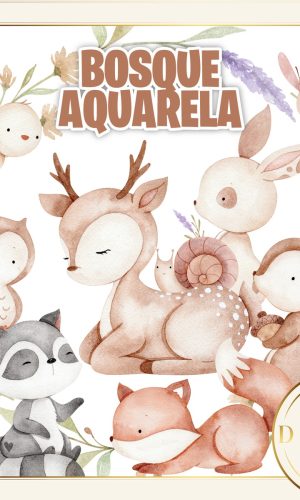 BOSQUE CUTE CANDY COLOR AQUARELA KIT DIGITAL