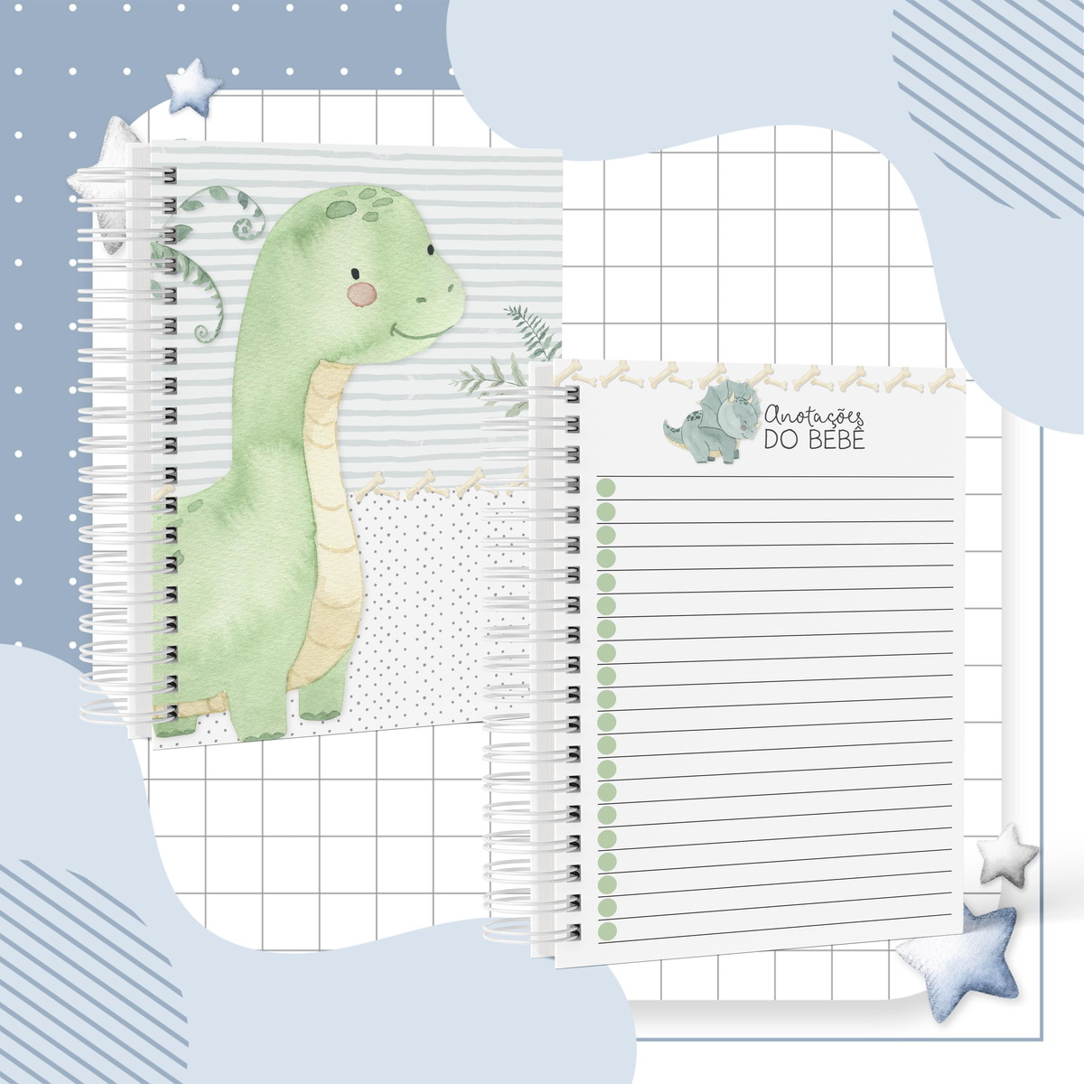 Caderneta de Vacinação Dinossauro Aquarela - Arquivo Digital - Imagem 4