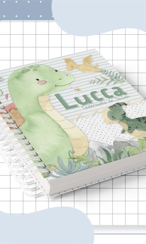 Caderneta de Vacinação Dinossauro Aquarela - Arquivo Digital