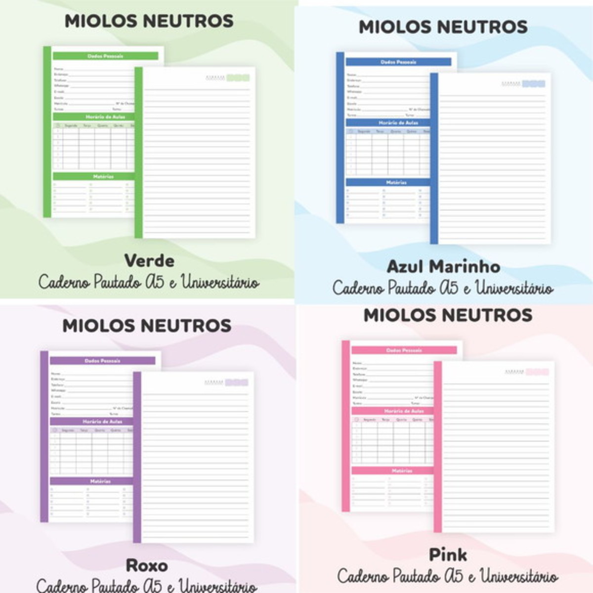 Cadernos - Kit Digital Miolos Cadernos Universitario - Imagem 4
