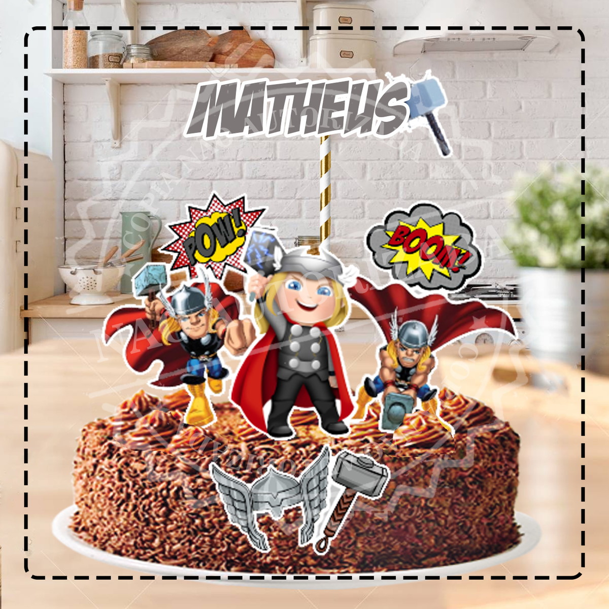 TOPO DE BOLO AVENGERS THOR - ARQUIVO DIGITAL