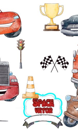 Carros Aquarela Kit Digital Compre 1 Leve 3