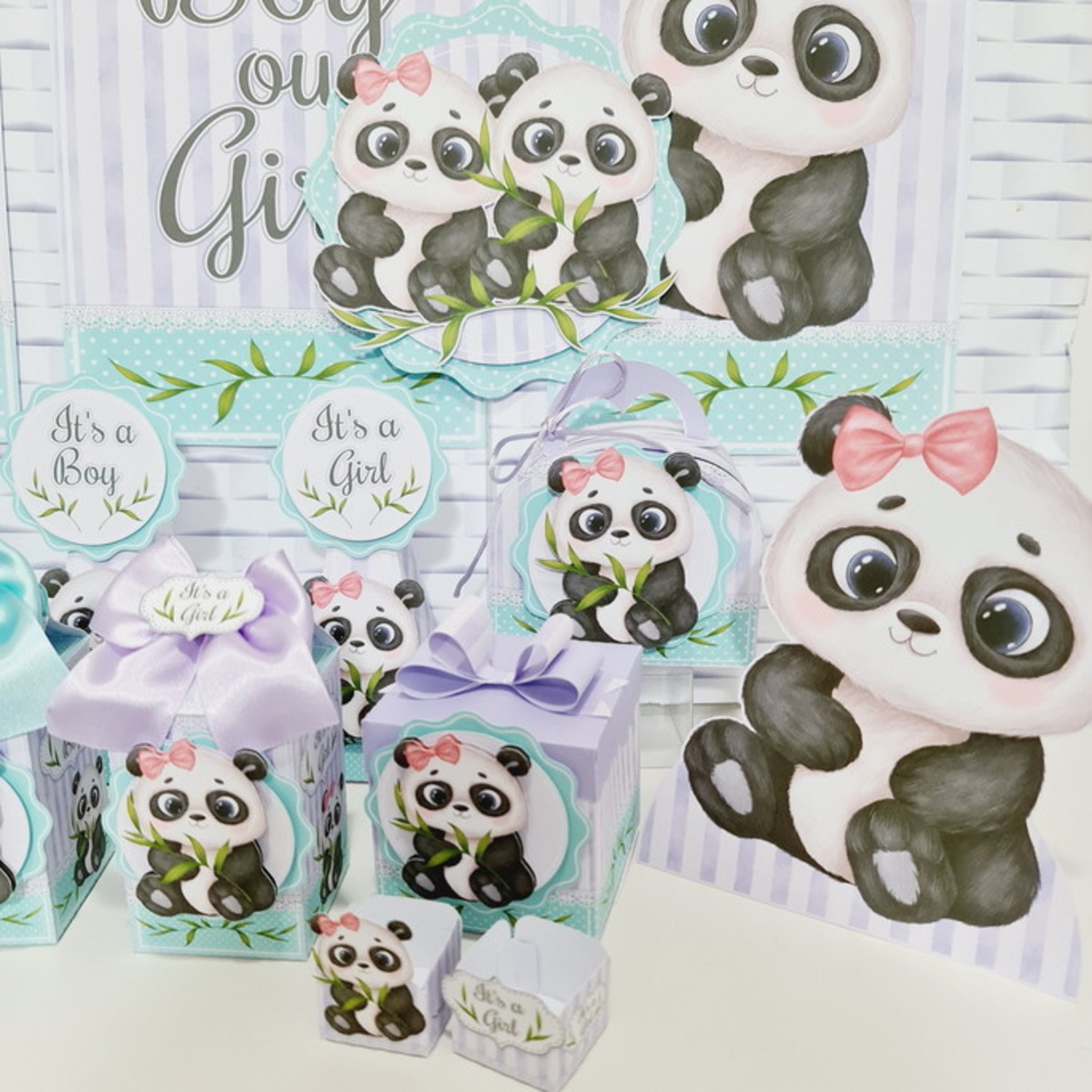 Chá Revelação Panda - Arquivos Corte Studio e pdf 724