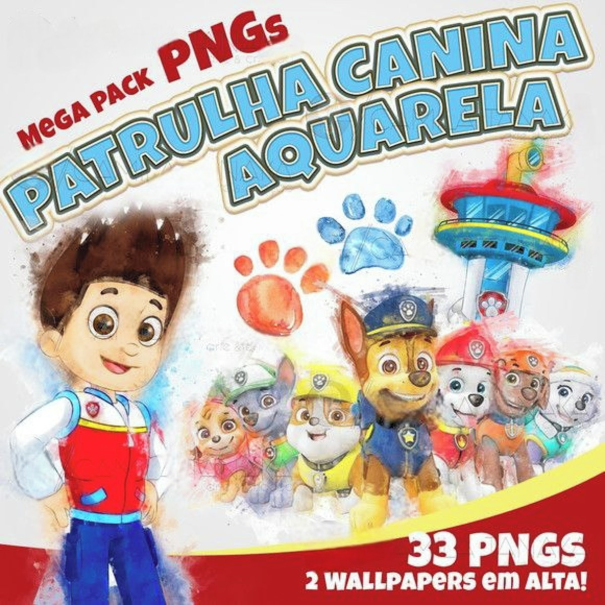 Clipart Kit Digital Patrulha Canina Aquarela/+20kit Cod:8001 - Imagem 3