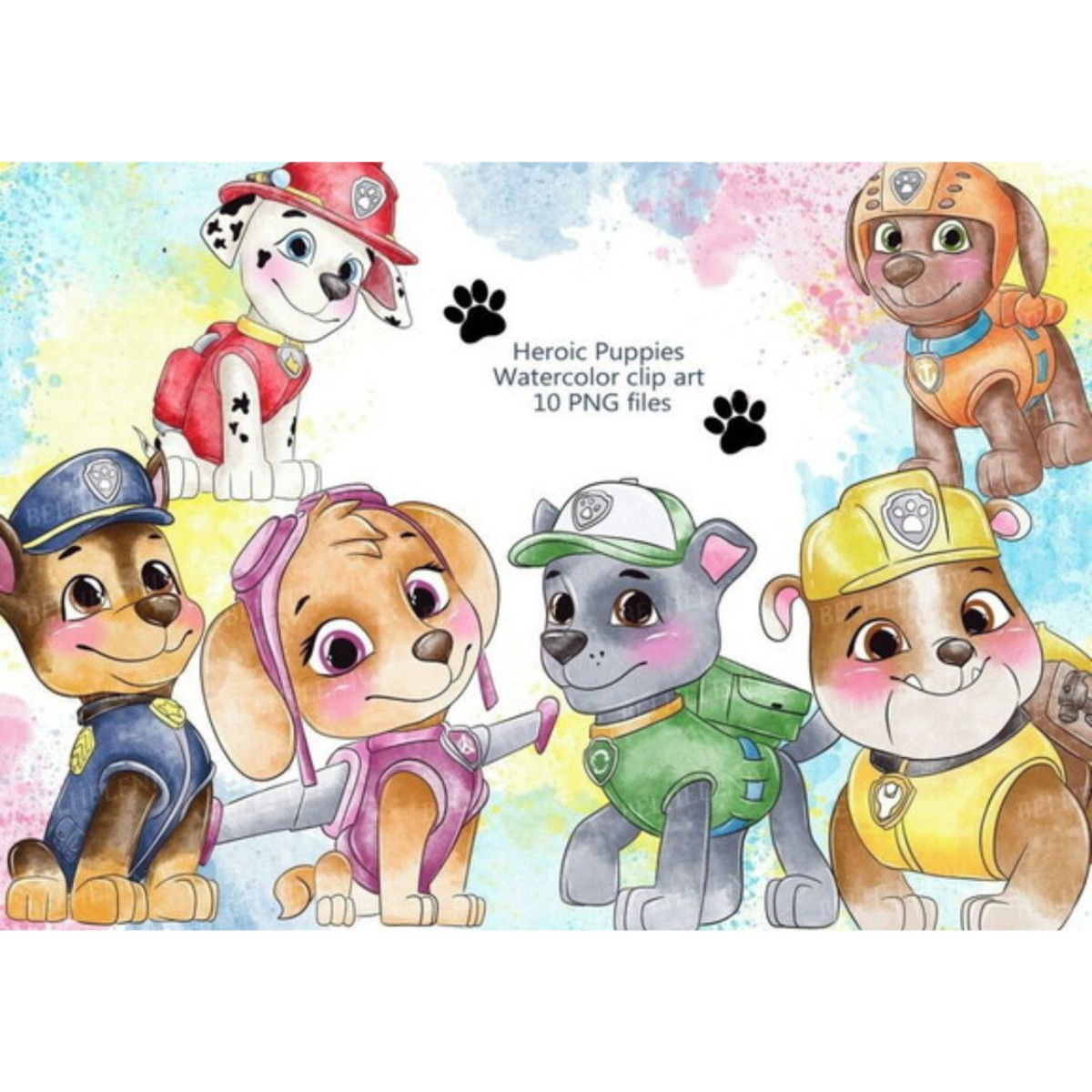 Clipart Kit Digital Patrulha Canina Aquarela/+20kit Cod:8001 - Imagem 2