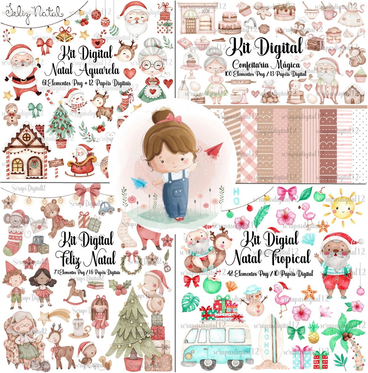 Combo - 12 Kits Natal Aquarela